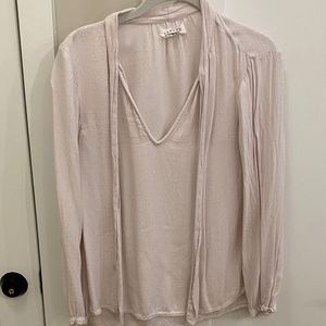 Velvet Brand long sleeve blouse with faint cheetah print